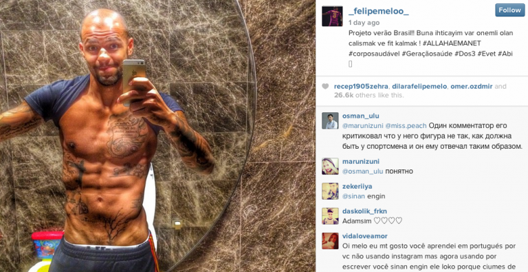 Felipe Melo hits back at 'fat' jibes with six-pack picture