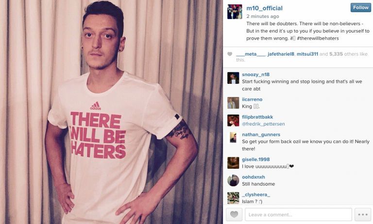 Arsenal star Mesut Ozil hits out at ‘haters’