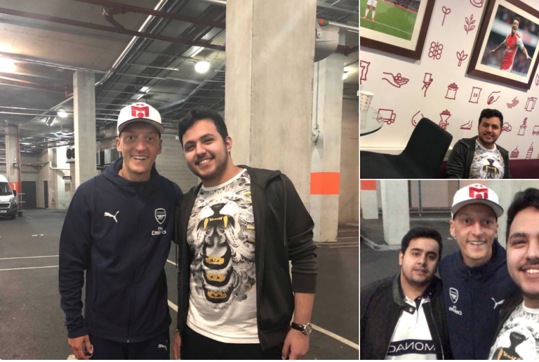 Photo: Arsenal Star Mesut Ozil Meets Fifa eWorld Cup Champion Msdossary In Car Park After Man City Defeat